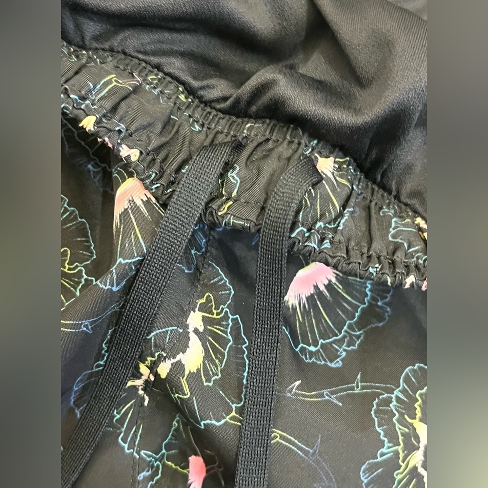 Nike Women's Tempo Dri-Fit Black Floral Print Running Athletic Drawstring Shorts - Picture 11 of 16